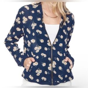About A Girl Sheer Daisy Bomber Jacket - Size M